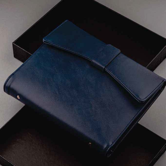 کد42-سالنامه ارگانایزر جلد چرم طرح دکاموند(همراه با جعبه)